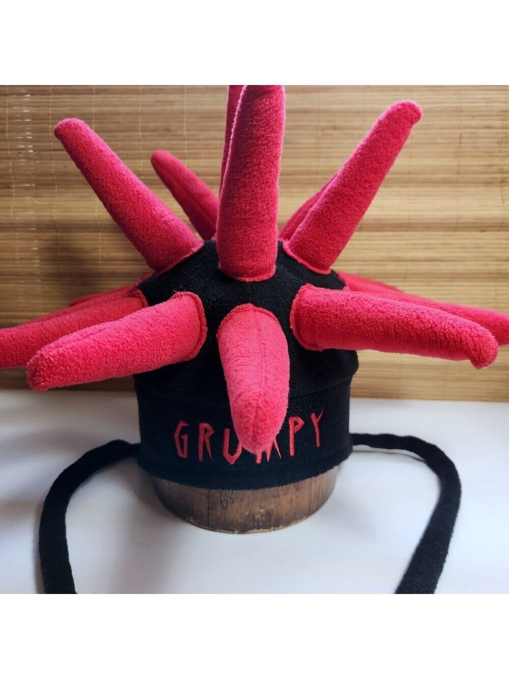 Disneyland Resort Grumpy Jester Hat Black Red Spikes Adult One Size Costume
